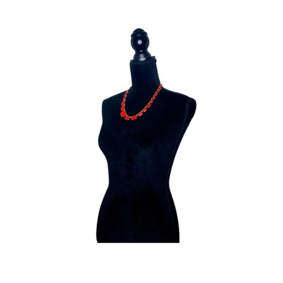 #J39 Red Choker Fashion Necklace - Picture 8 of 10